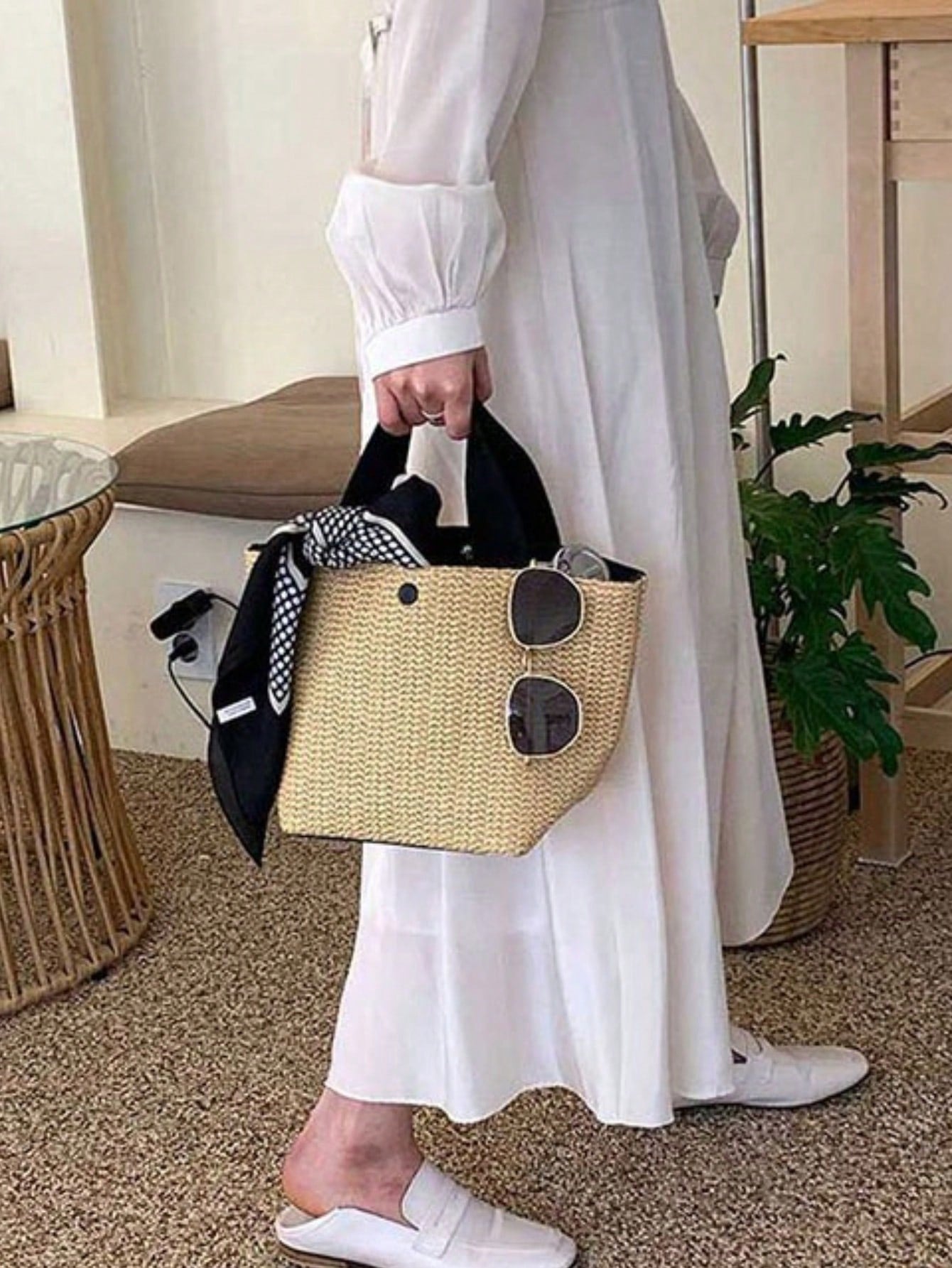 Barabum Double Handle Straw Bag Vacation