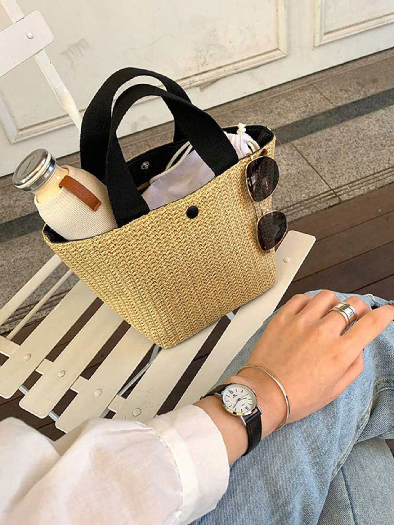 Barabum Double Handle Straw Bag Vacation