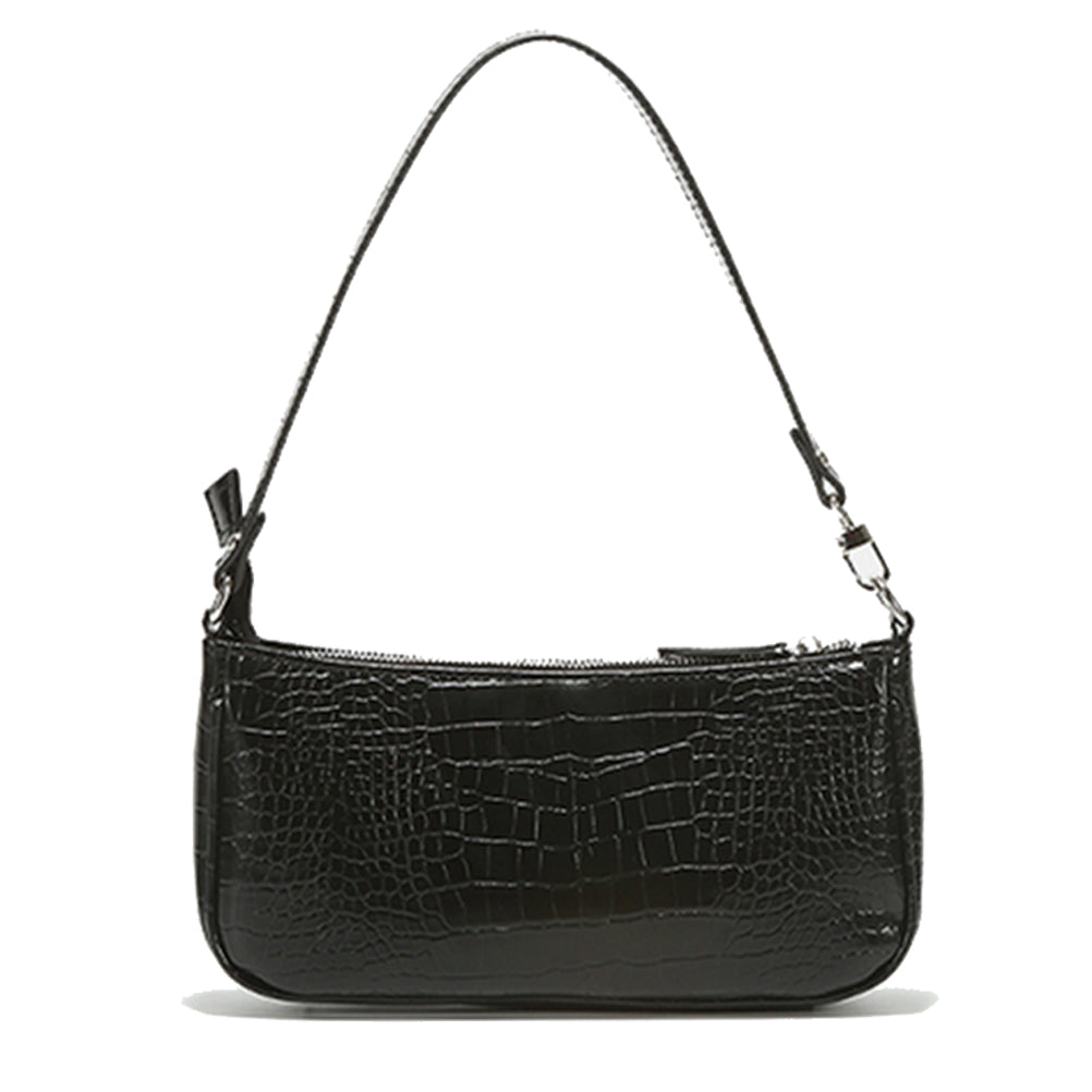 Barabum Retro Classic Crocodile Pattern Shoulder Bag with Zipper Closure