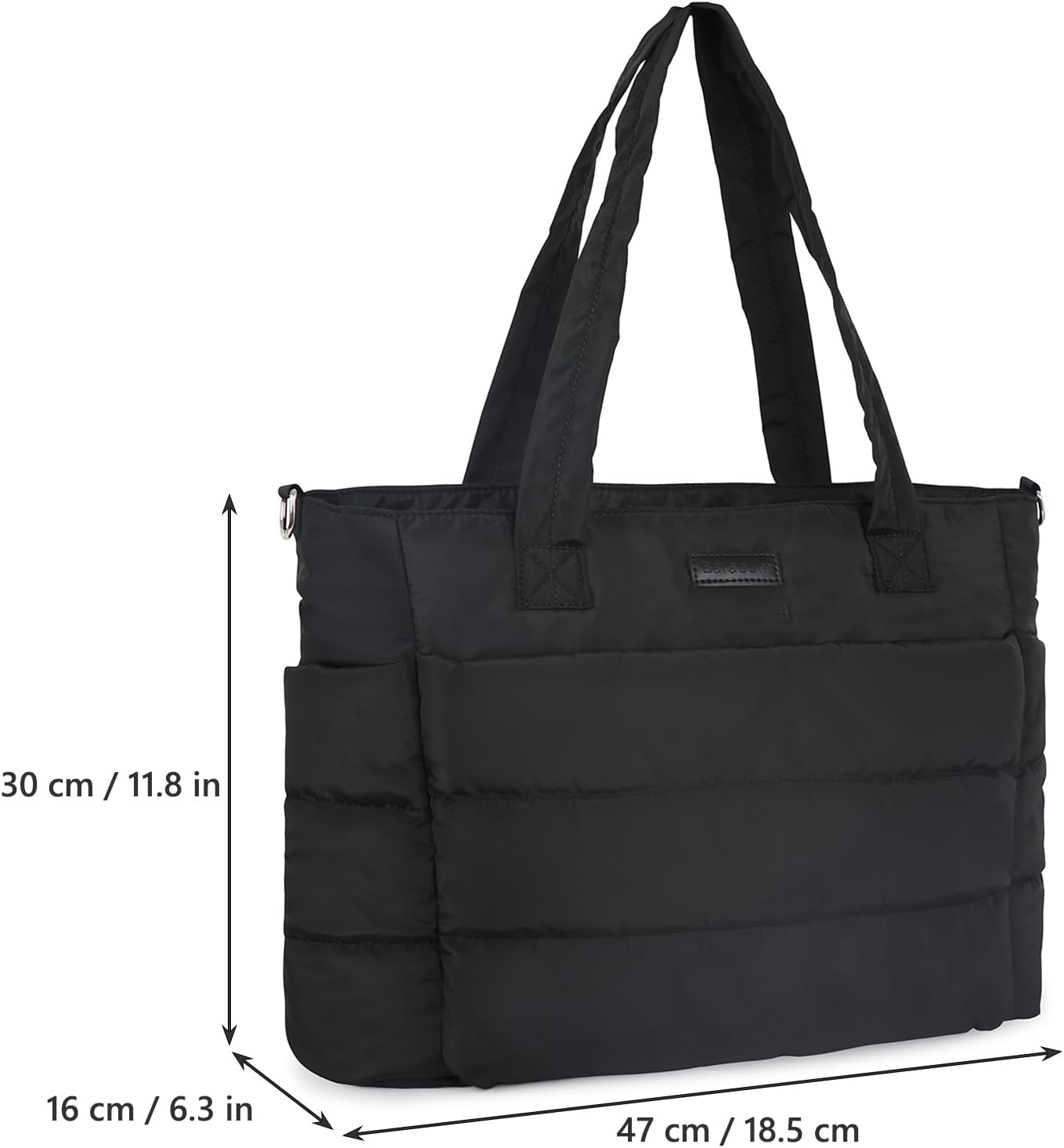 Barabum Tote Bag for Women with Long Strap, Lightweight Puffy Tote Bag with Compartments Quilted Shoulder Bag Handbag