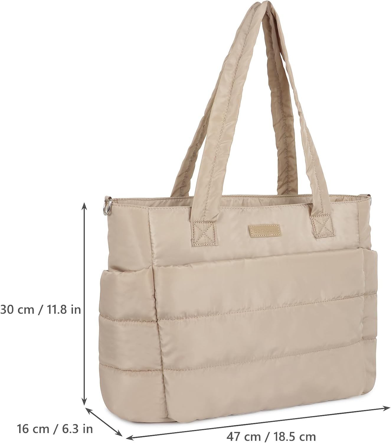 Barabum Tote Bag for Women with Long Strap, Lightweight Puffy Tote Bag with Compartments Quilted Shoulder Bag Handbag