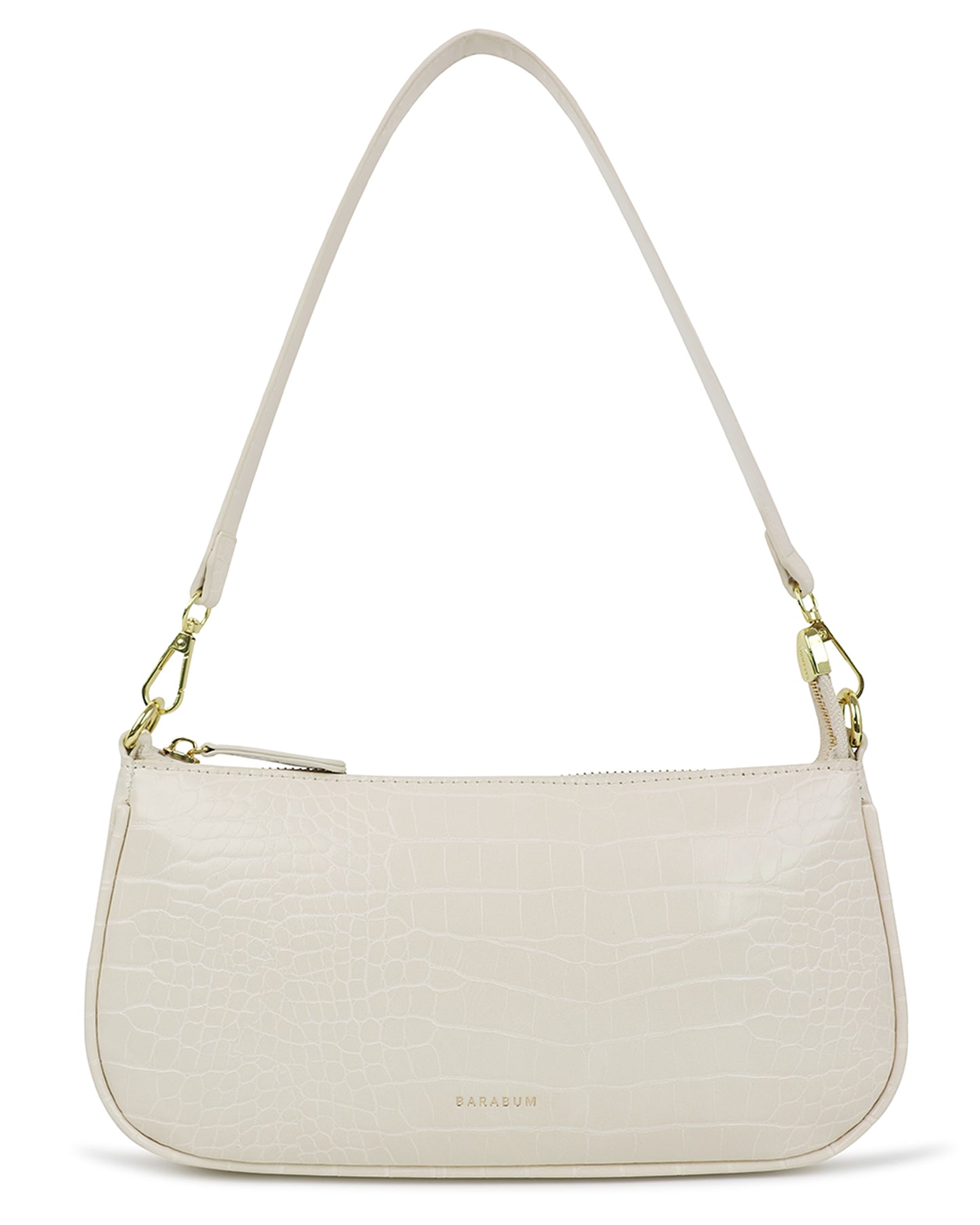 Klassische Retro-Baguette-Tasche mit Krokodilmuster und Reißverschluss