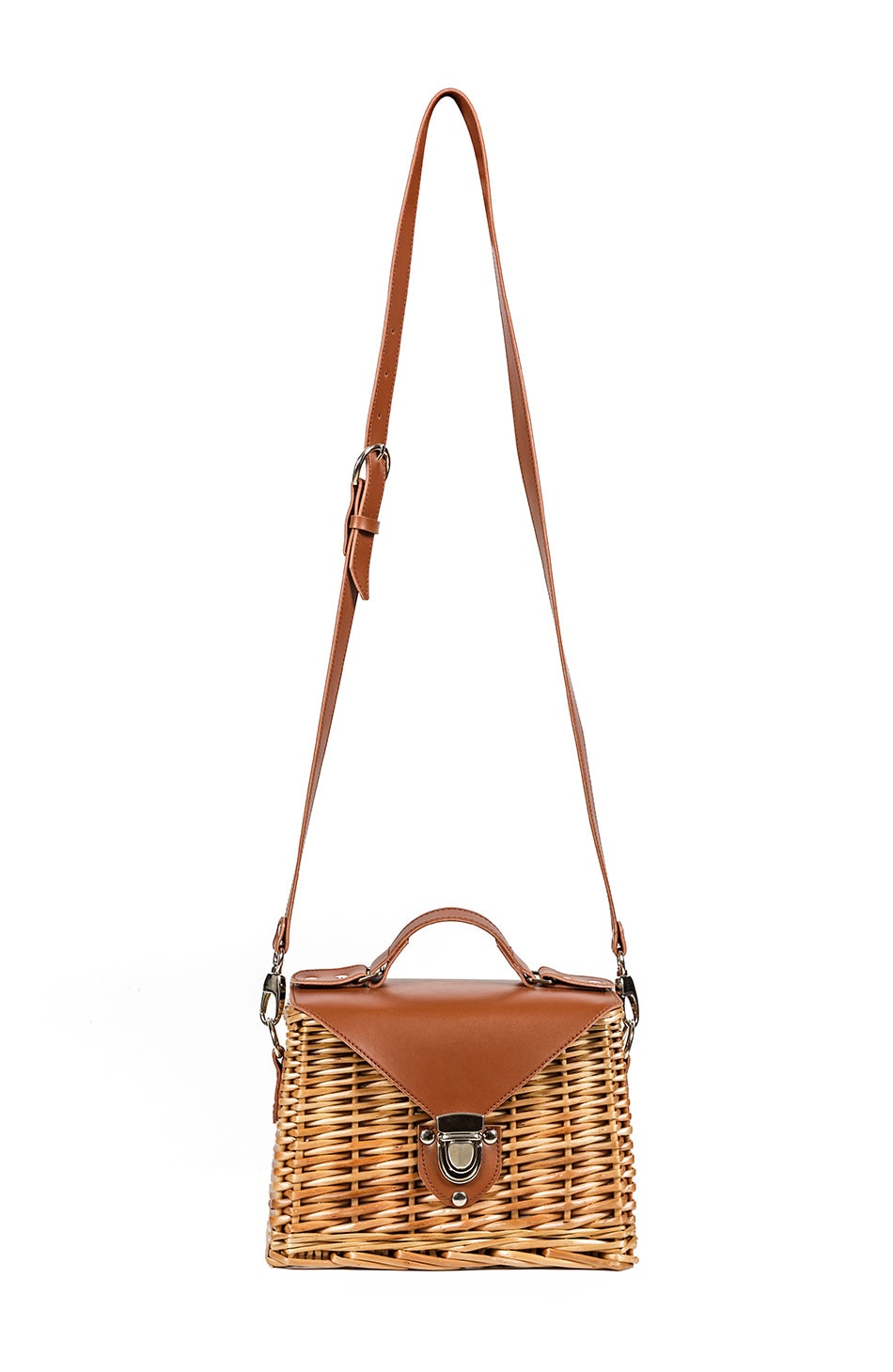 Barabum Rattan Woven Basket Straw Crossbody Bag