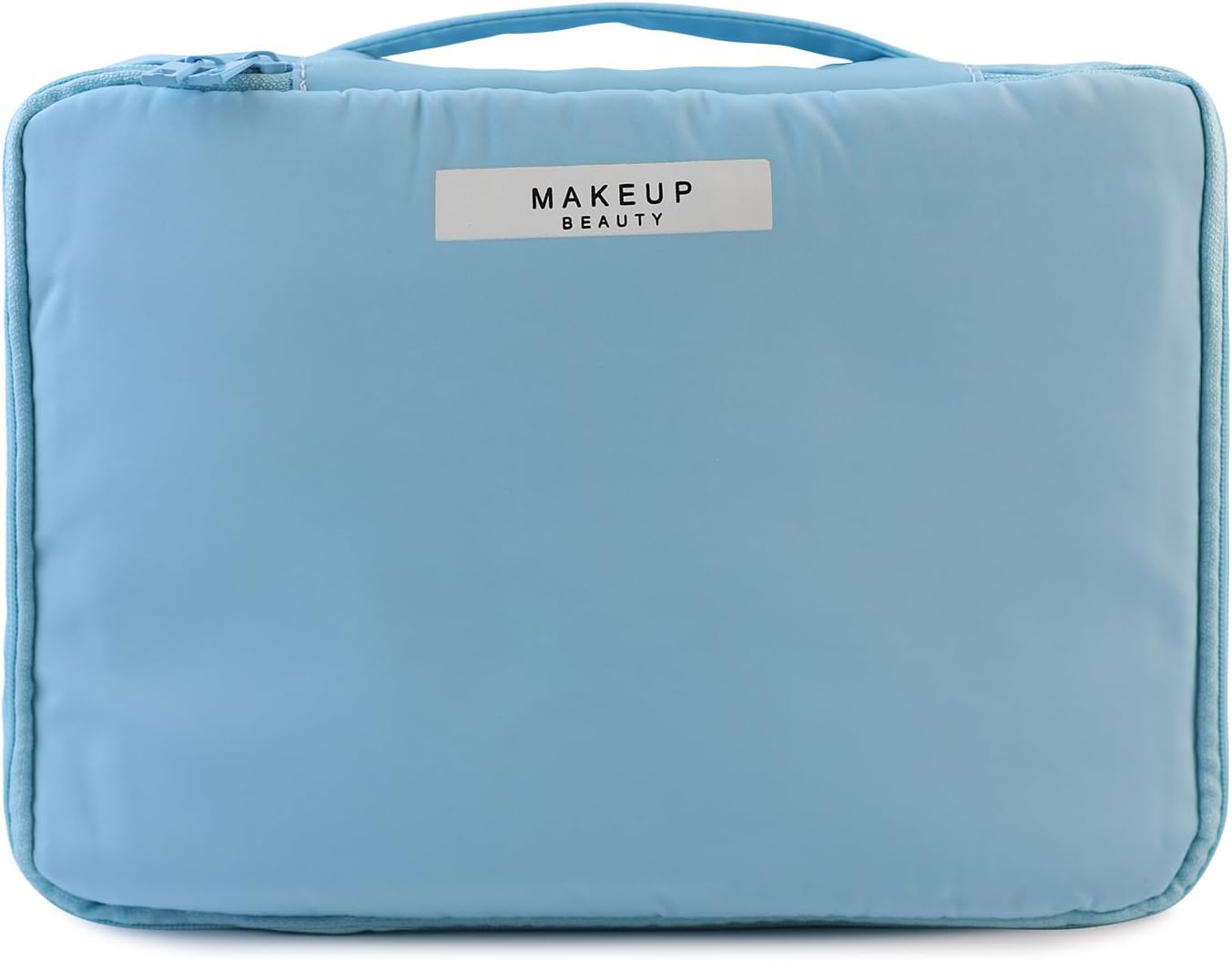 Barabum Travel Makeup Bag Cosmetic Bag Makeup Case Storage Organiser for Women & Girls,Toiletry Bag with Brushes Holder & Detachable Pouch (Blue)