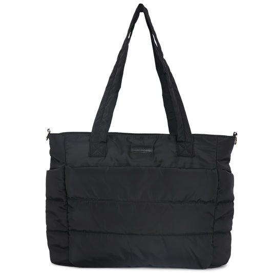 Barabum Tote Bag for Women with Long Strap, Lightweight Puffy Tote Bag with Compartments Quilted Shoulder Bag Handbag