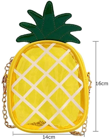 Latest Novelty Cute Pineapple Shape Clear Crossbody Mini Bag for Women