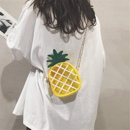 Latest Novelty Cute Pineapple Shape Clear Crossbody Mini Bag for Women