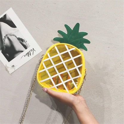 Latest Novelty Cute Pineapple Shape Clear Crossbody Mini Bag for Women
