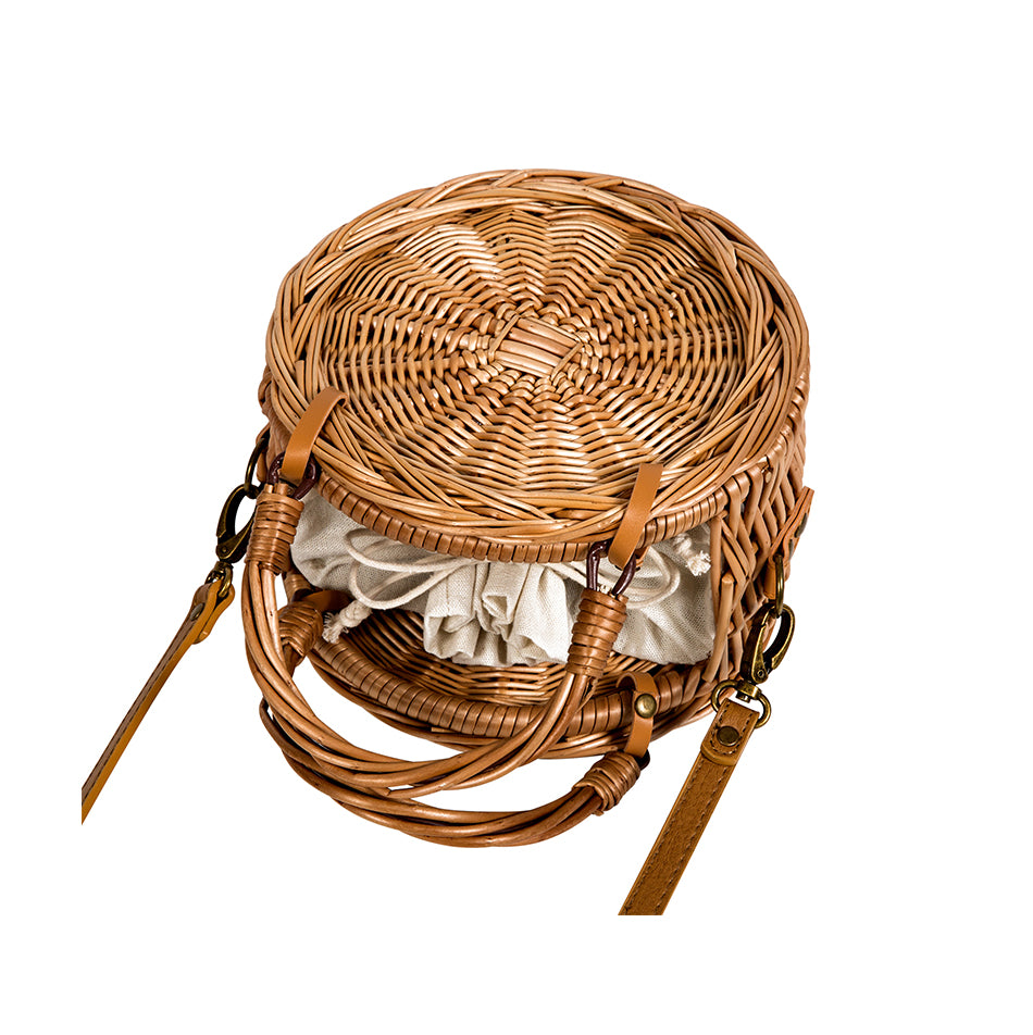 Barabum Rattan-Stroh-Umhängetasche für den Sommerurlaub am Strand 